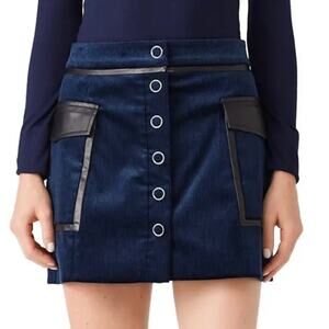 Ramy Brook Navy Corduroy Drea Skirt 12